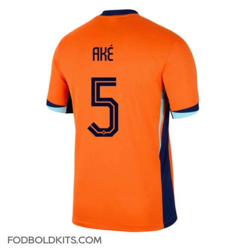 Holland Nathan Ake #5 Hjemmebanetrøje EM 2024 Kortærmet